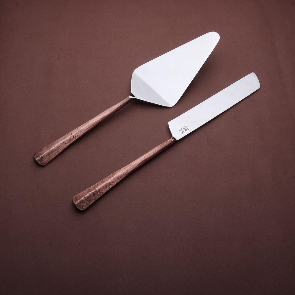 Ridge Copper Antique Cake Server Set