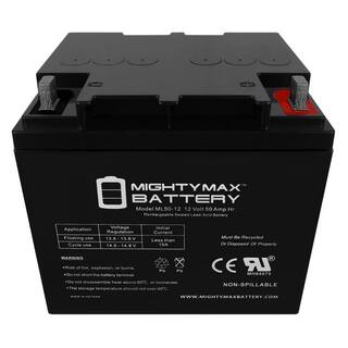 MIGHTY MAX BATTERY 12-Volt 50 Ah Rechargeable Sealed Lead Acid (SLA) Battery ML50-12411