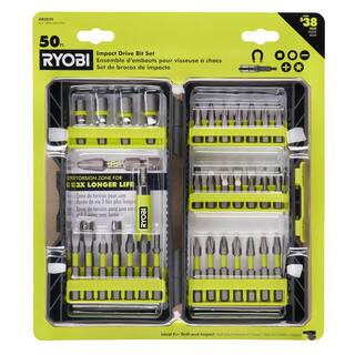 RYOBI Bi-Metal Impact Rated Screwdriver Drill Bit Kit (50-Piece) AR2039