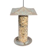 Whitehall Products 30038 12 in. Dragonfly Bird Tube Feeder - Copper Verdi