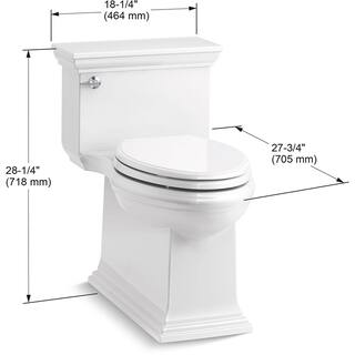 KOHLER Memoirs Stately 1-Piece 1.28 GPF Single Flush Elongated Toilet in White Seat Included K-6428-0