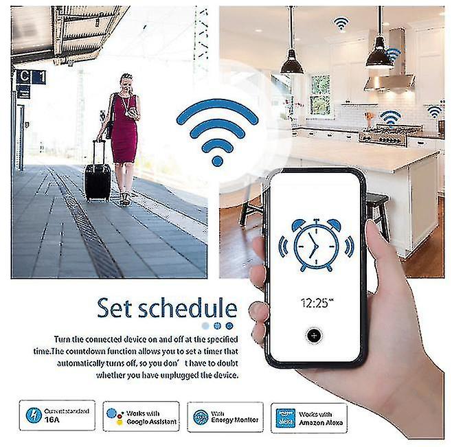 Eu Plug Wifi Wireless Timer Remote Power Monitor Air Conditioner Control For Smart Life Alexa Google Home Alice
