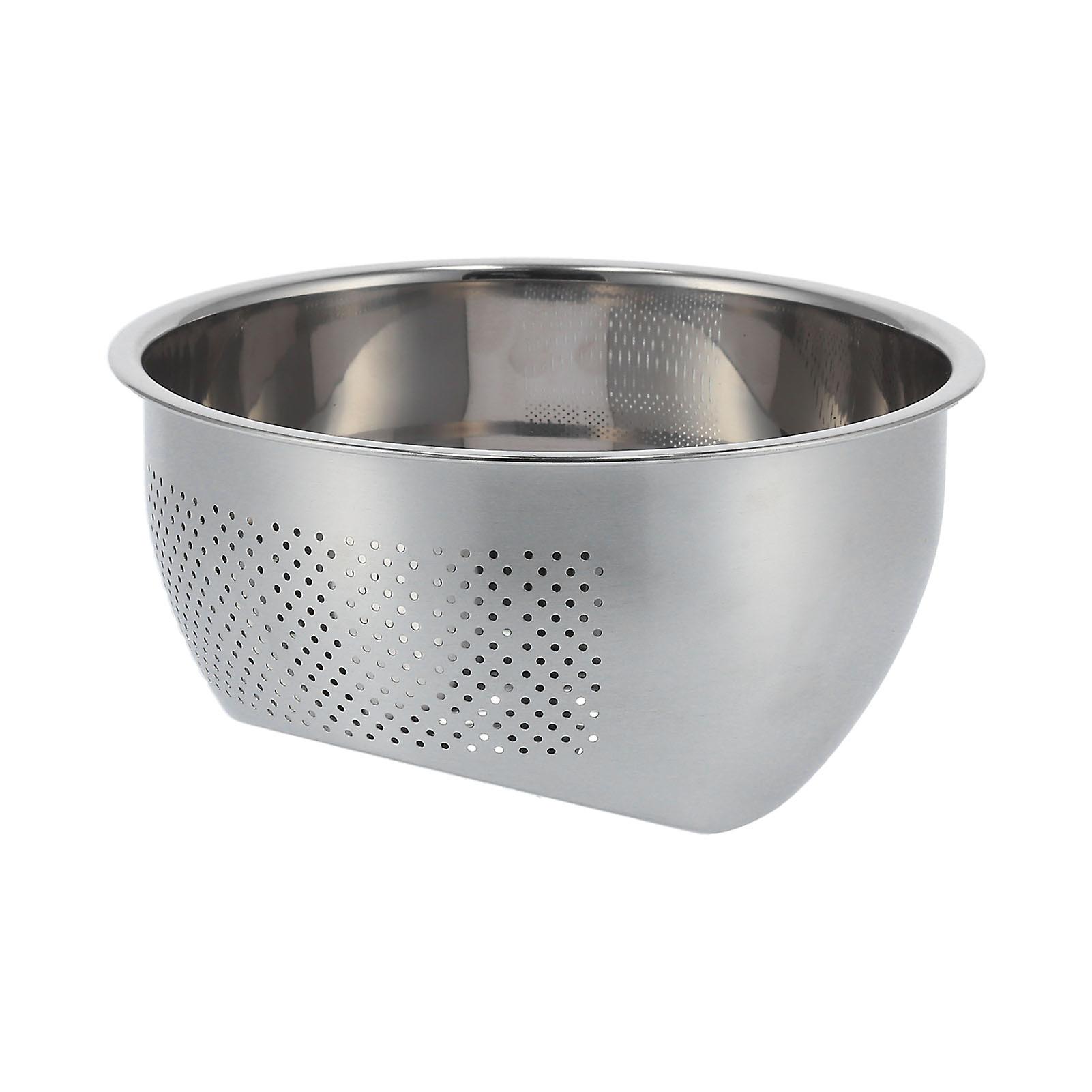 Drain Basket Stainless Steel Rice Sieve Thickened Vegetable Washing Drainer Kitchen Household Rice Baskets22.5cm