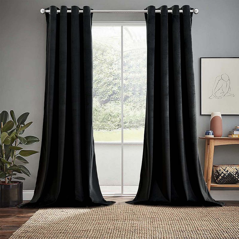 Heavyweight Velvet Grommet Curtain Panels (Set of 2)