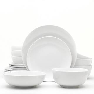 Euro Ceramica White Essential 16-Piece Casual Porcelain Dinnerware Set (Service for 4) WHT-868160