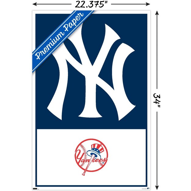 Trends International Mlb New York Yankees Logo 22 Unframed Wall Poster Prints