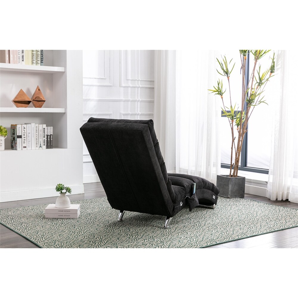 Modern Linen Chaise Lounge Chair Indoor Long Lounger for Living Room Office