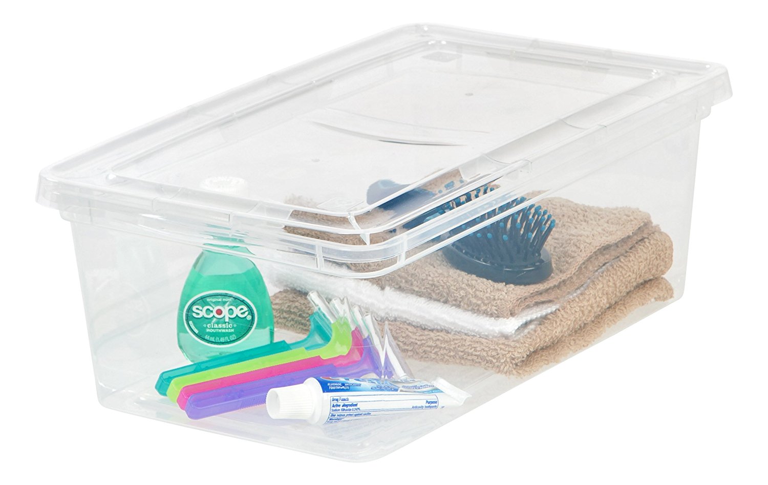 IRIS USA 6 Qt Clear Storage Latch Box, Set of 12