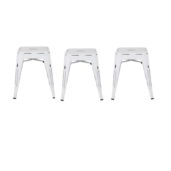 Mini Antique Stool (Set of 3) - 18'' H x 14'' W x 14'' D