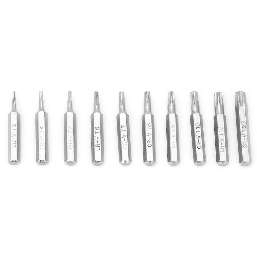 10pcs 4mm Shank Star Screwdriver Bits Set Repair Tools T3/t4/t5/t6/t7/t8/t9/t10/t15/t20