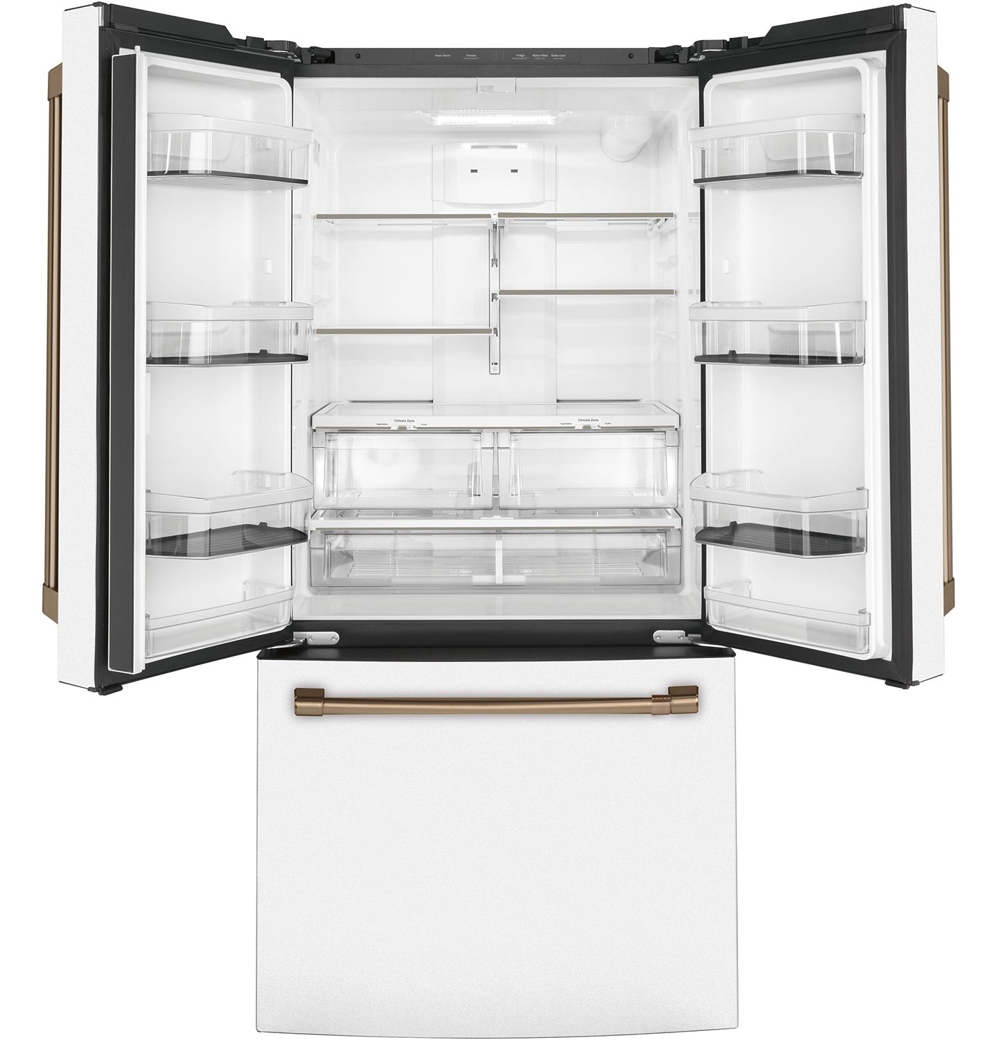 Cafe ADA 18.6 Cu. Ft. Matte White With Brushed Bronze Counter-Depth French-Door Refrigerator