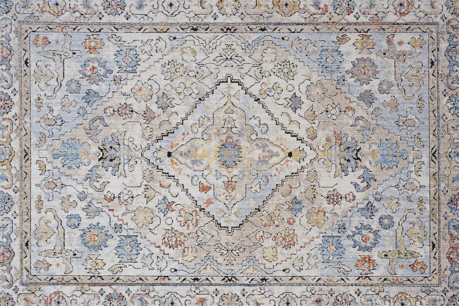 Matana Gray and Blue Rug by BD Fine