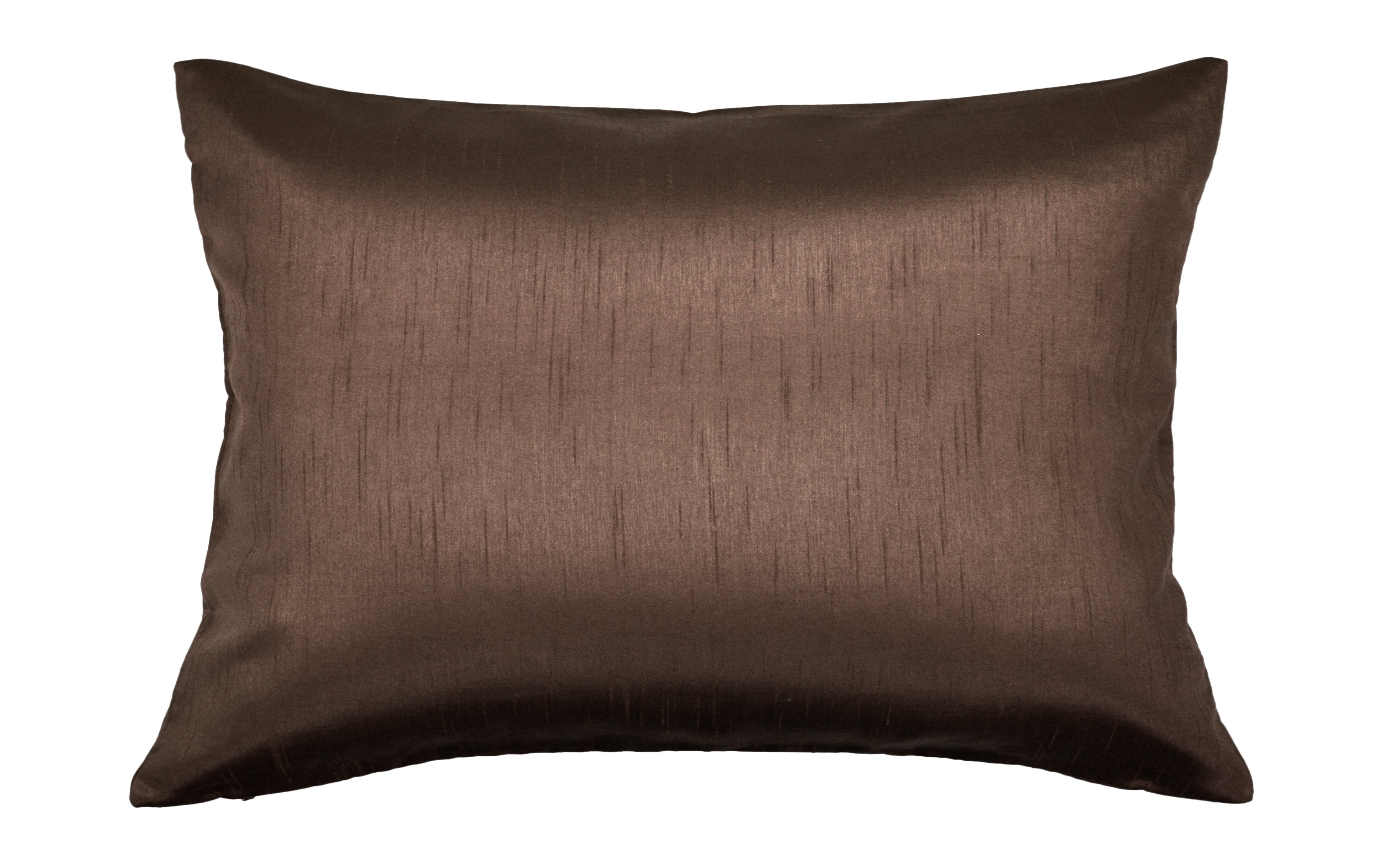 Aiking Home Solid Faux Silk Decorative Throw Pillow COVER 12 by 18 - Brown