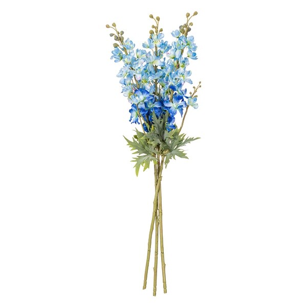 Vickerman 33 Artificial Blue Larkspur Spray. 3 Stems In A Bag.