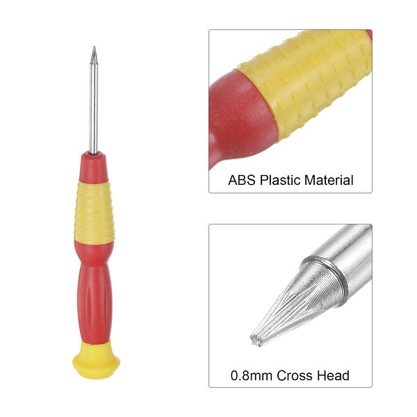 0.8mm Star Head Screwdriver for Watch Eyeglasses Electronics Repair， 2 Pcs - Yellow， Red - - 37422361