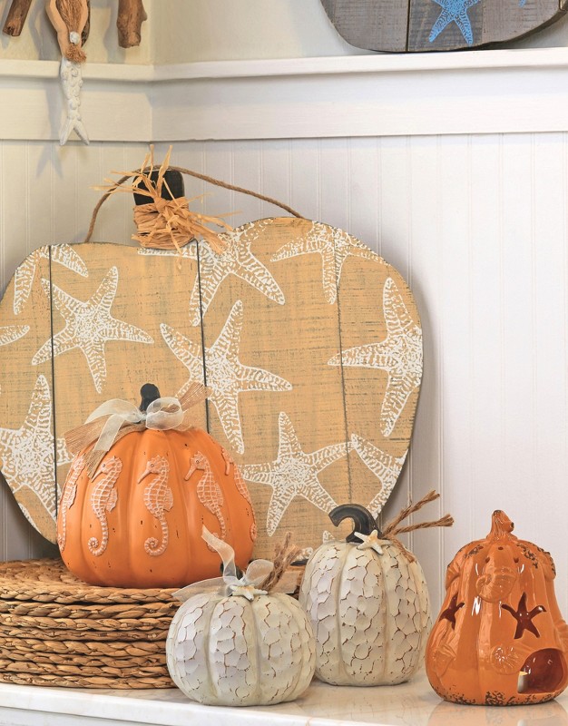 Beachcombers Ceramic Pumpkin Thanksgiving Lantern