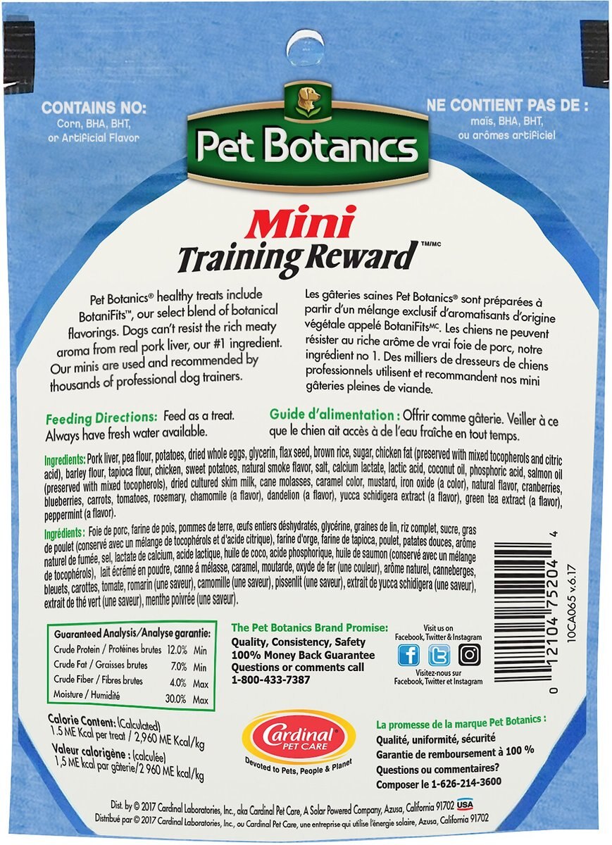 Pet Botanics Mini Training Reward Chicken Flavor Dog Treats