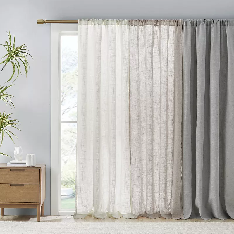 Madison Park Suvi 2-Pack Linen Blend Textured Light Filtering Rod Pocket Window Curtains