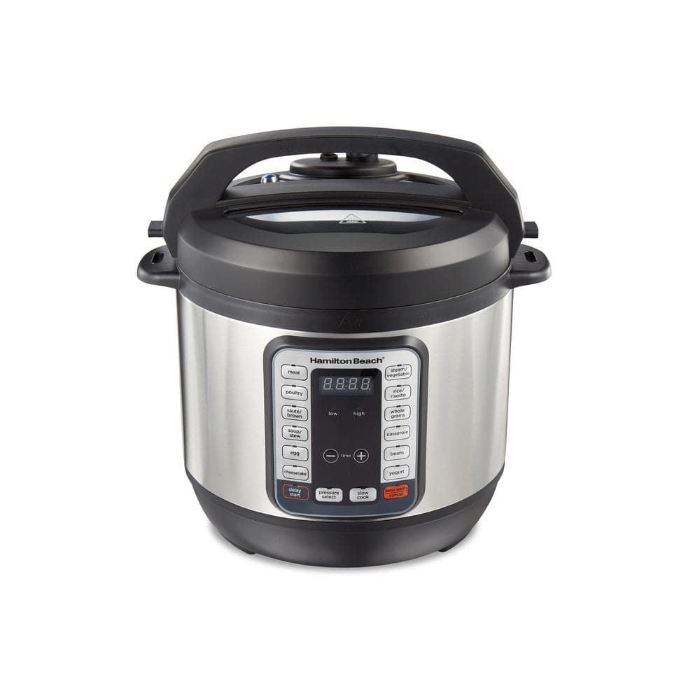 Hamilton Beach 8 Qt Stainless Steel Electric QuikCook Pressure Cooker with 12Preset Functions