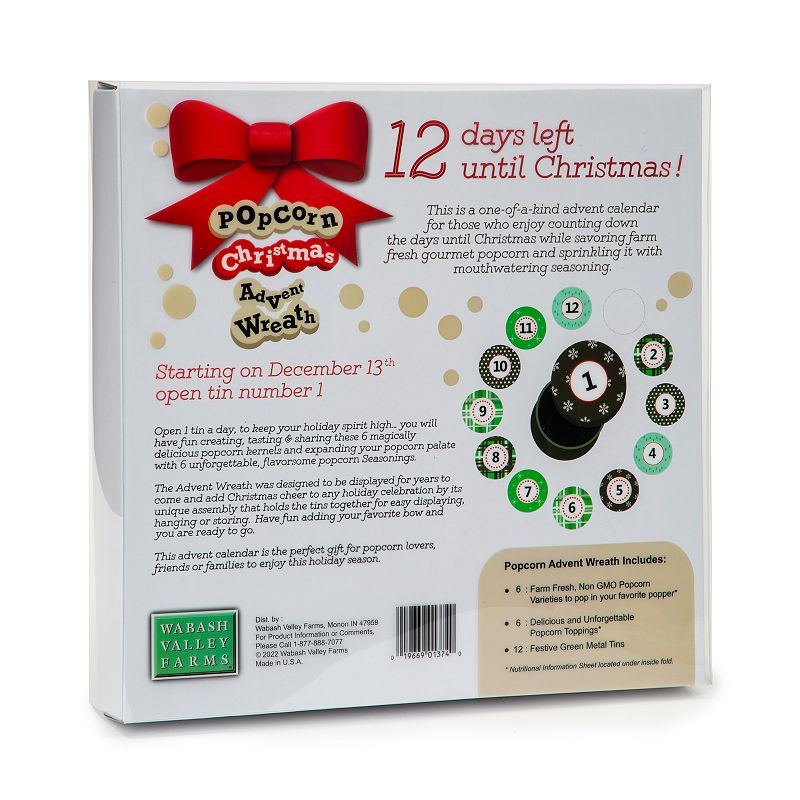 Wabash Valley Farms Whirley-Pop 12 Days of Popcorn Christmas Advent Set