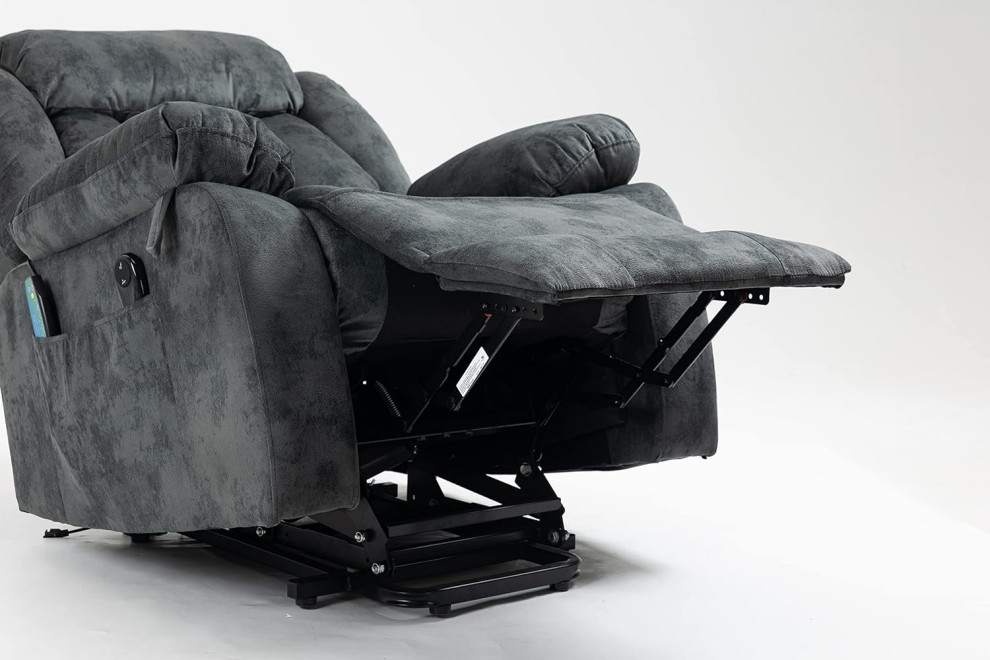 Electric Power Lift Recliner  Tufted Massager Heater Seat  ampUSB Ports   Modern   Recliner Chairs   by Decor Love  Houzz