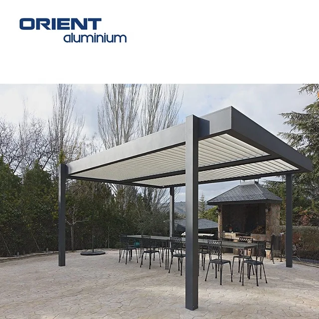 Factory Wholesale Large Gazebo Outdoor Sunshade Waterproof Pergola Aluminium Bioclimatic 4x3