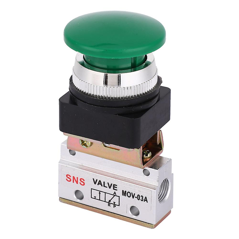 2 Position 3 Way G1/8 Pneumatic Mechanical Valve Push Button Switch Mov-03a