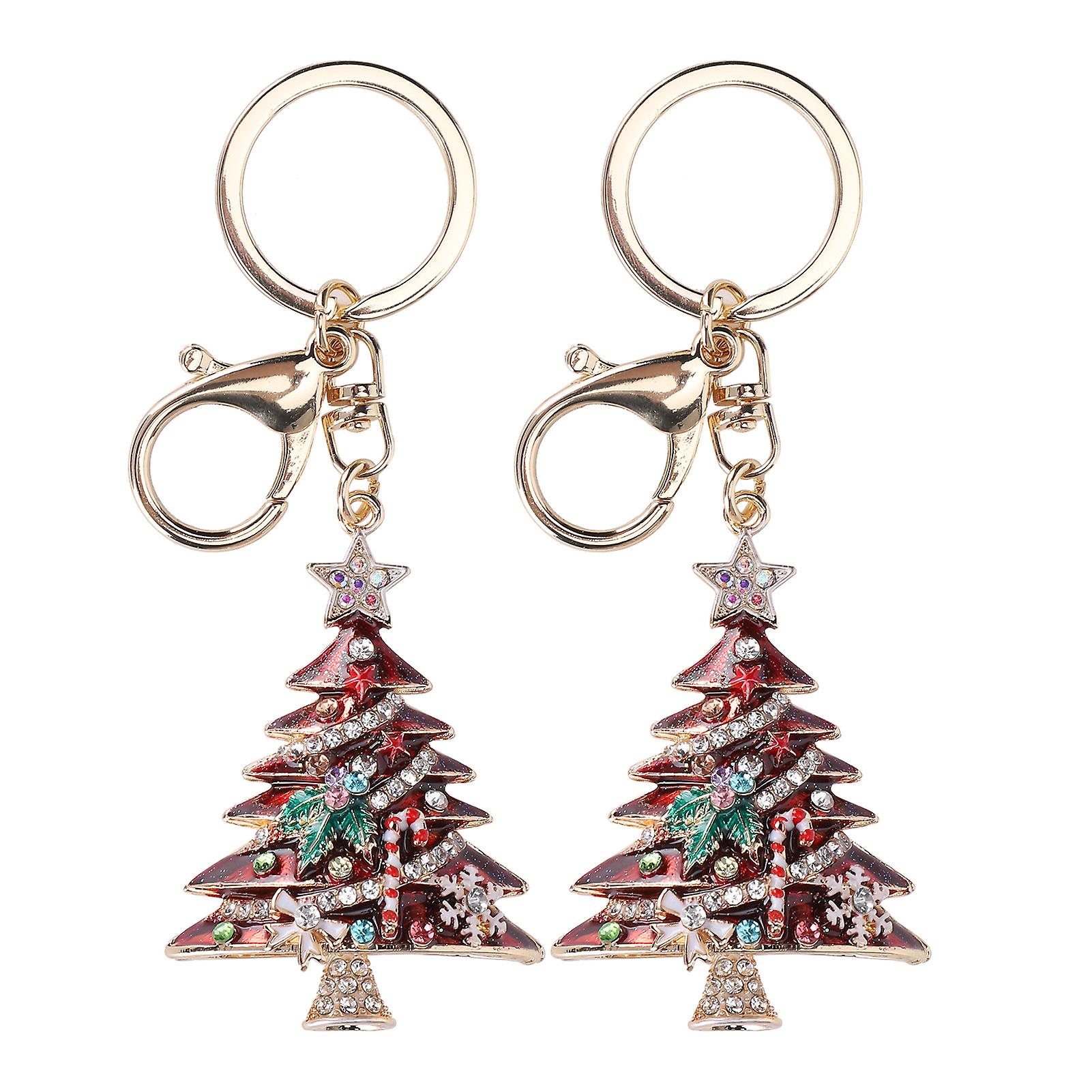 2pcs Christmas Tree Keychain Pendant Fahionable Cute Clothing Accessories Oranmentred