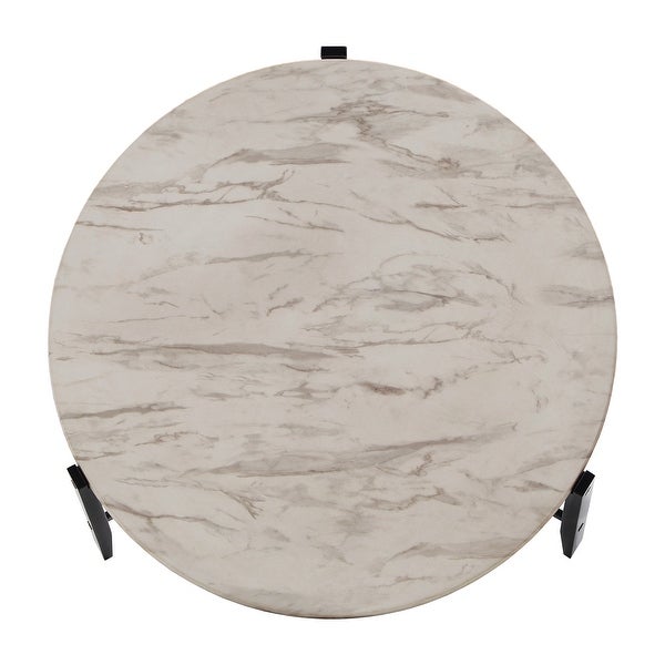 Teagan Round White Faux Marble Tables by iNSPIRE Q Modern