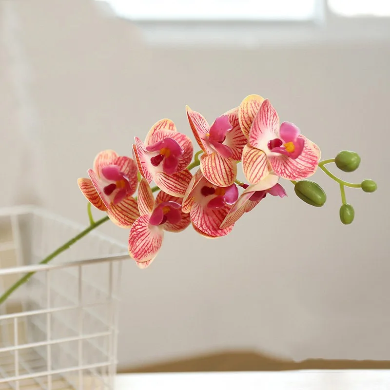 Artificial Orchid Stems Real Touch Latex Phalaenopsis Branches Faux Cymbidium Flowers Large Petals