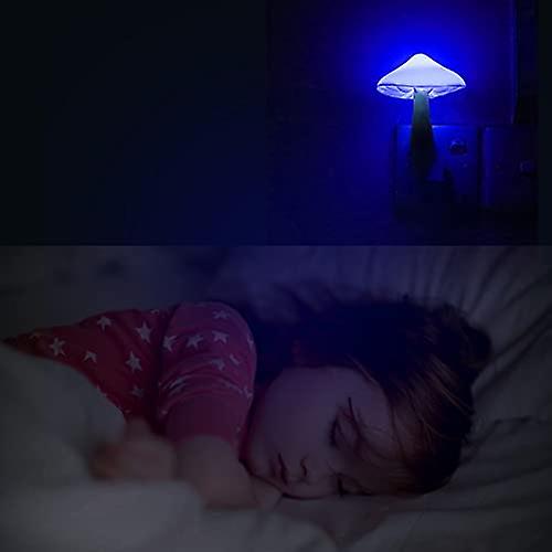 2pack Sensor Led Night Light Plug In Lamp Magic Mushroom Nighlight Cute Night Lights For Adults Kids Bedroom， Bathroom，toilet，hallway，stairs，kitchen B