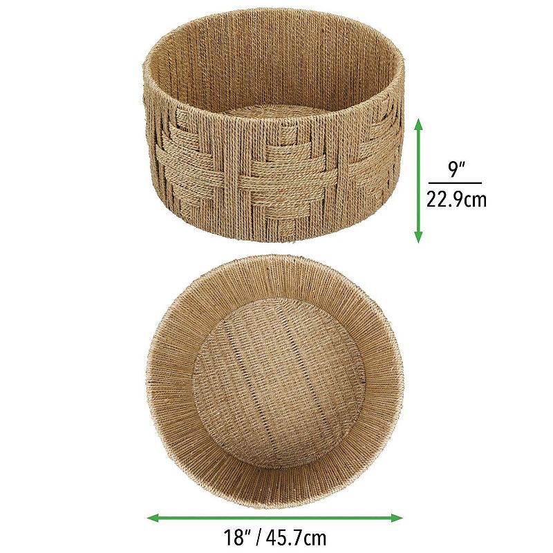 mDesign Large Woven Seagrass Braided Home Storage Basket Bin - Natural