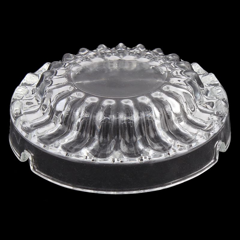 Hotel Home Office Glass Round Cigarette Ash Holder Ashtray Clear 4.2 Dia