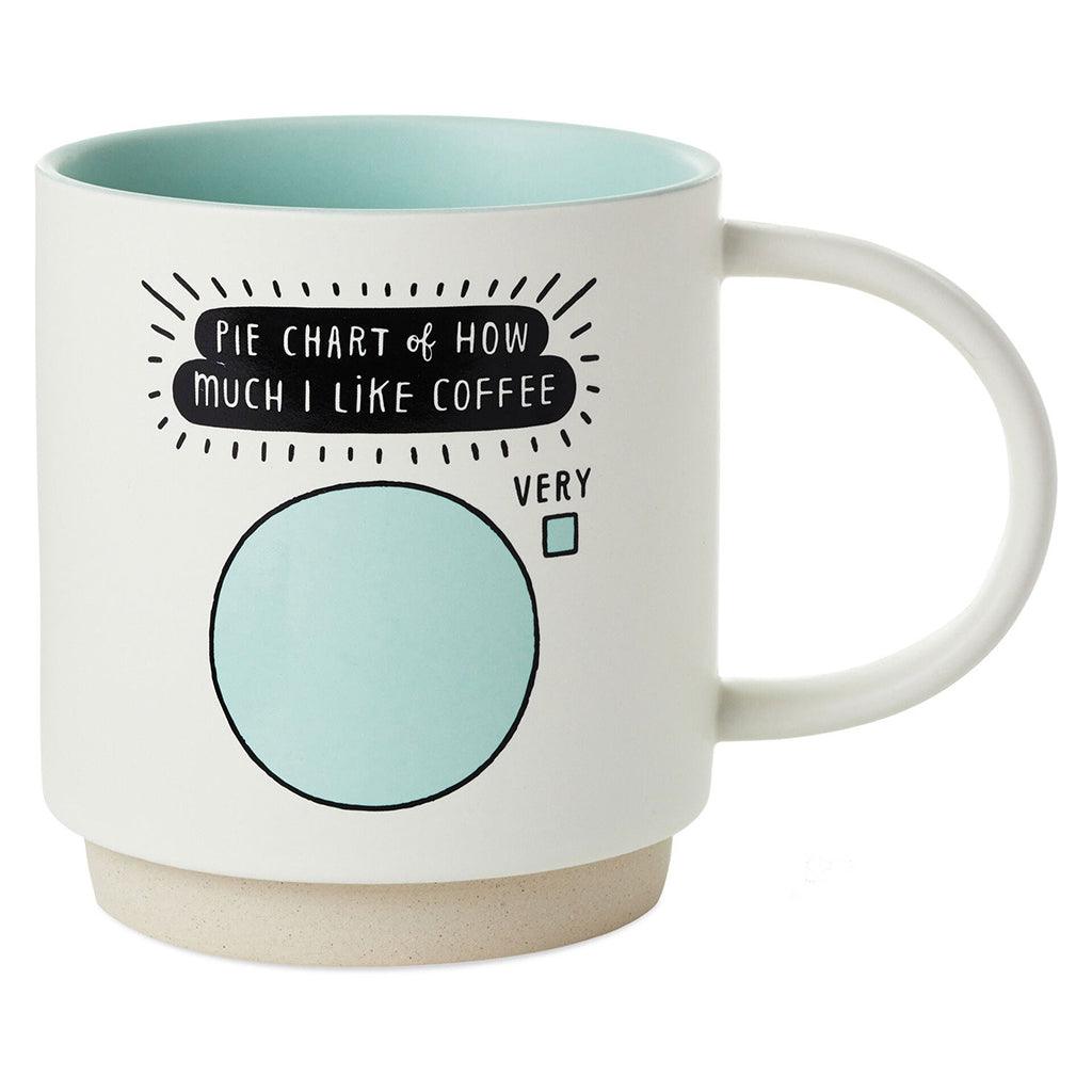 Hallmark  Pie Chart Coffee Lover Funny Mug, 16 oz.