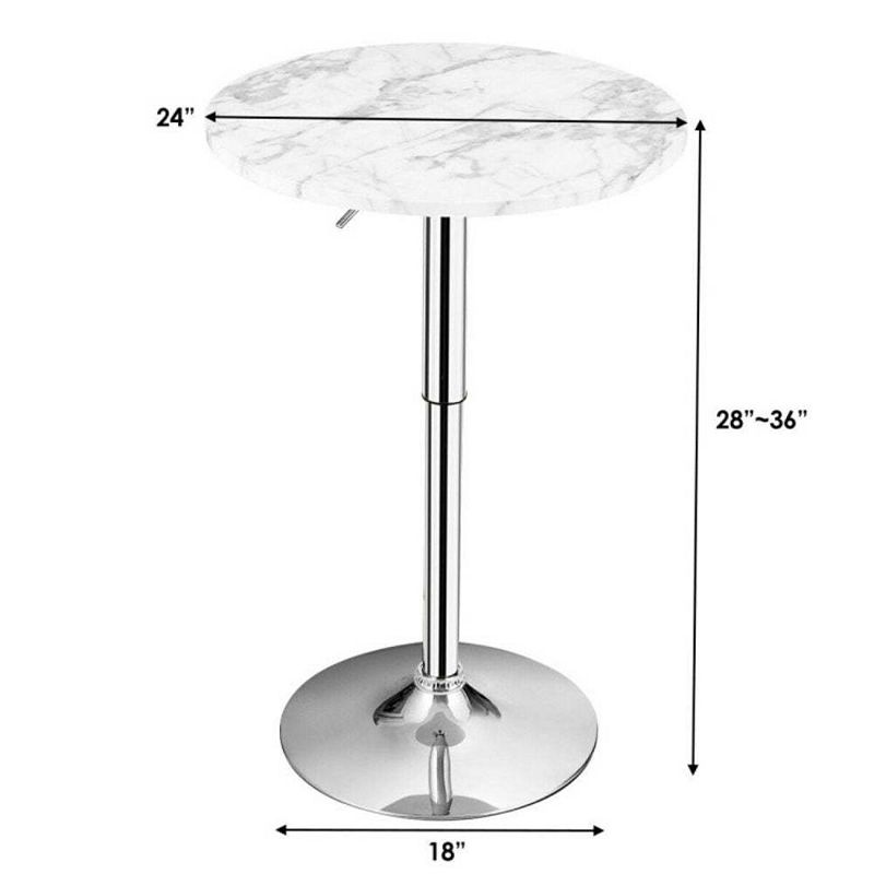 Hivago 360▲ Swivel Cocktail Pub Table with Sliver Leg and Base