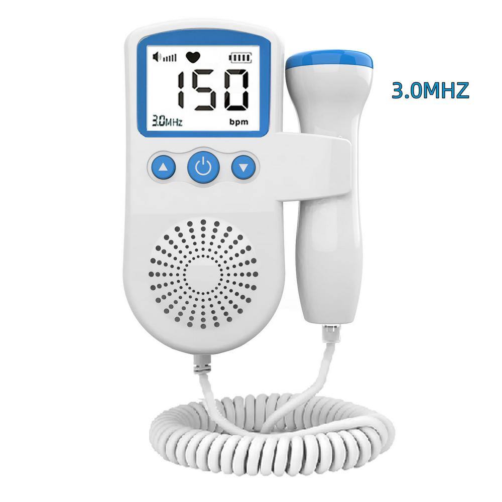 Aoibox Fetal Heart Rate Monitor Home Pregnancy Baby Fetal Sound Heart Rate Detector in Blue HDDB1537B