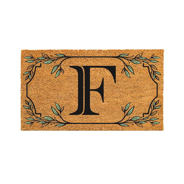 X 16 quot Monogram Coir Mat Letter quot f quot