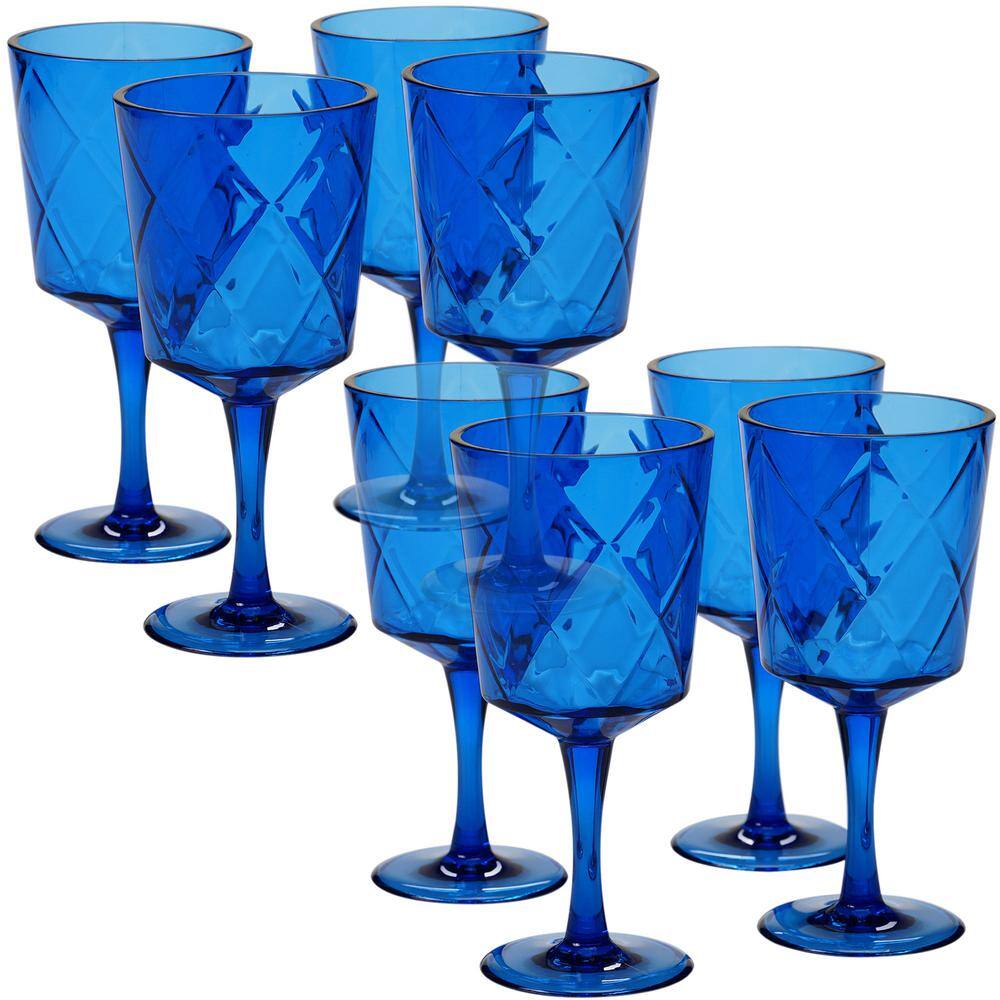 Certified International 8-Piece 13 oz. Cobalt Blue Acrylic Goblet Glass 20423Set8