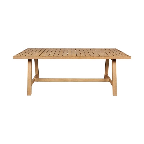 Cypress Indoor Outdoor Patio Dining Table in Blonde Eucalyptus Wood