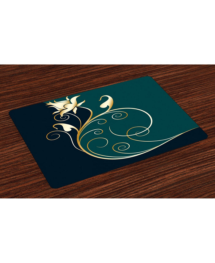 Ambesonne Floral Place Mats Set of 4