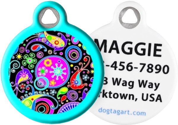 Dog Tag Art Swirly Paisley Personalized Dog and Cat ID Tag