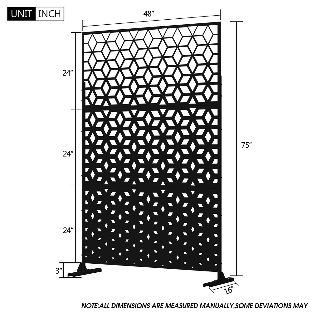 Metal Privacy Screen Wall Decoration Free Standing 6.3 ft. H X 4 ft. W