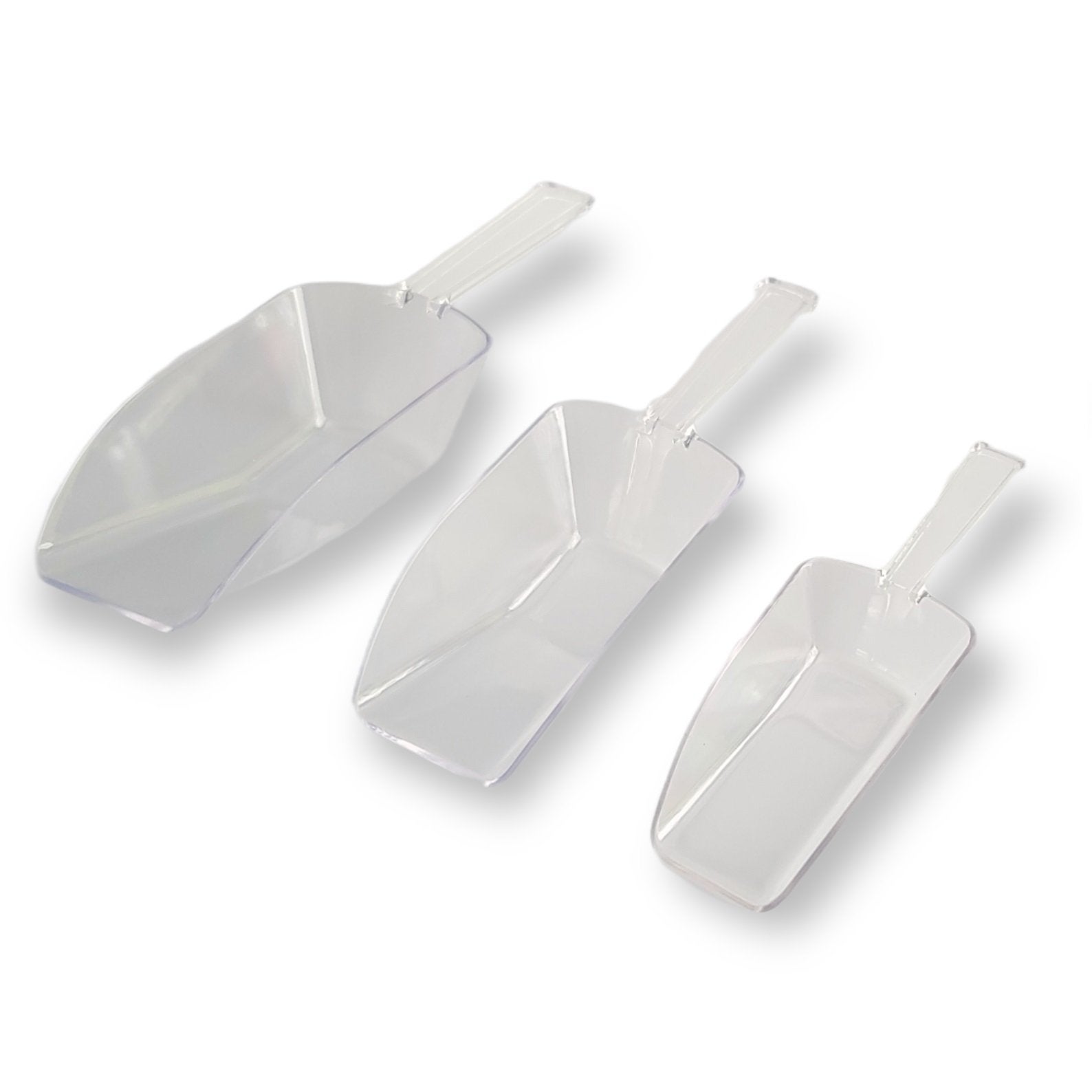 3 Piece Nesting Clear Plastic Kitchen Scoop Set - Perfect for Cereal， Oatmeal， Coffee， Sugar， Powder