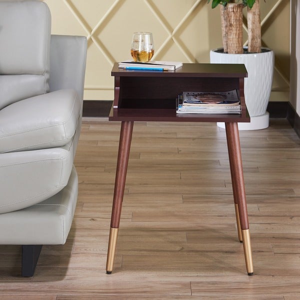 Furniture of America Jeri Mid-Century Modern 20-inch 1-shelf Side Table