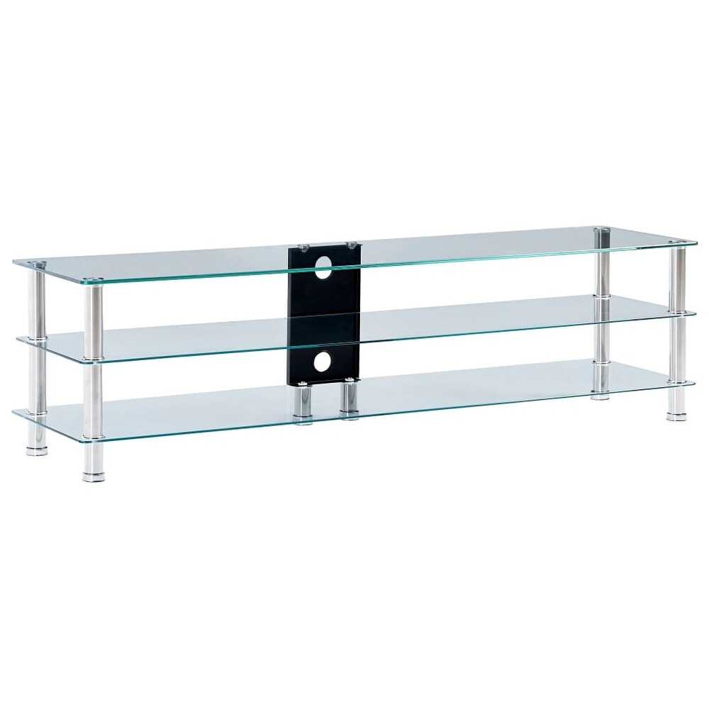 vidaXL TV Stand Transparent 59.1\