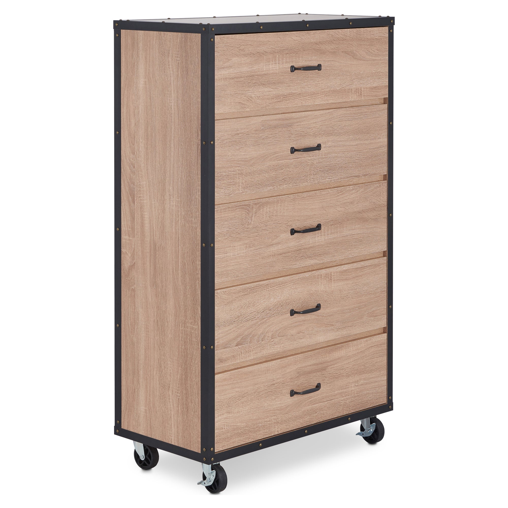 ACME Bemis Chest with 5 Drawers in Weathered Light Oak