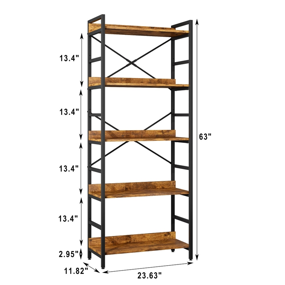 Bookcase   Versatile Industrial Style Bookshelf with Open Shelves