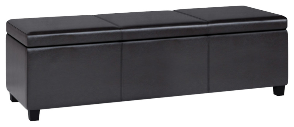 Avalon Extra Large Storage Ottoman Bench   Contemporary   Footstools And Ottomans   by Simpli Home Ltd.  Houzz