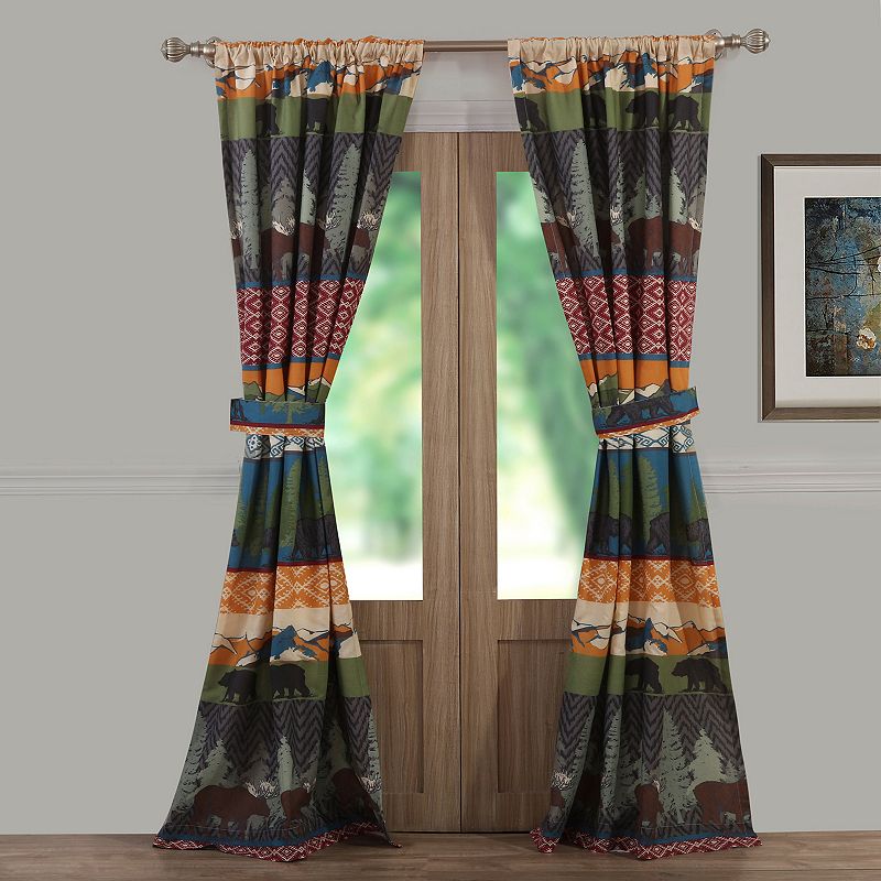 Greenland Home Fashions 2-pack Black Bear Lodge Window Curtains