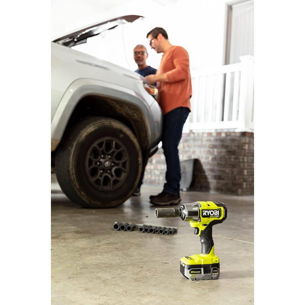 RYOBI ONE+ 18V Lithium-Ion 2.0 Ah 4.0 Ah and 6.0 Ah HIGH PERFORMANCE Batteries and Charger Kit w HP Brushless Impact Wrench PSK007-P262